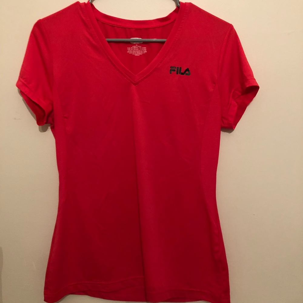 Hot pink FILA workout shirt